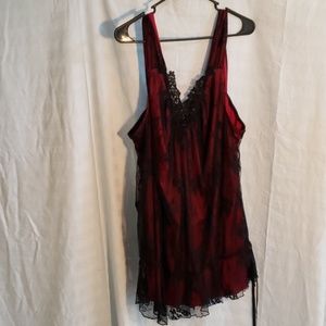 Sz 28 dressy blk red tank top